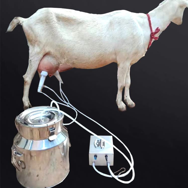 Hffheer 5L Electric Milking Machine PC Milking Machine Stainless Steel PC Thickened Motor Goat Sheep Milk Pump for Domestic Use (Monton