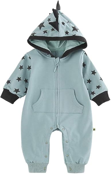 Amazon Co Jp Araus シャーク ベビーロンパース 赤ちゃん カバーオール 前開き サメ立体柄 着ぐるみ 星柄 男の子 女の子 新生児服 ベビー春服 1 12ヶ月 服 ファッション小物