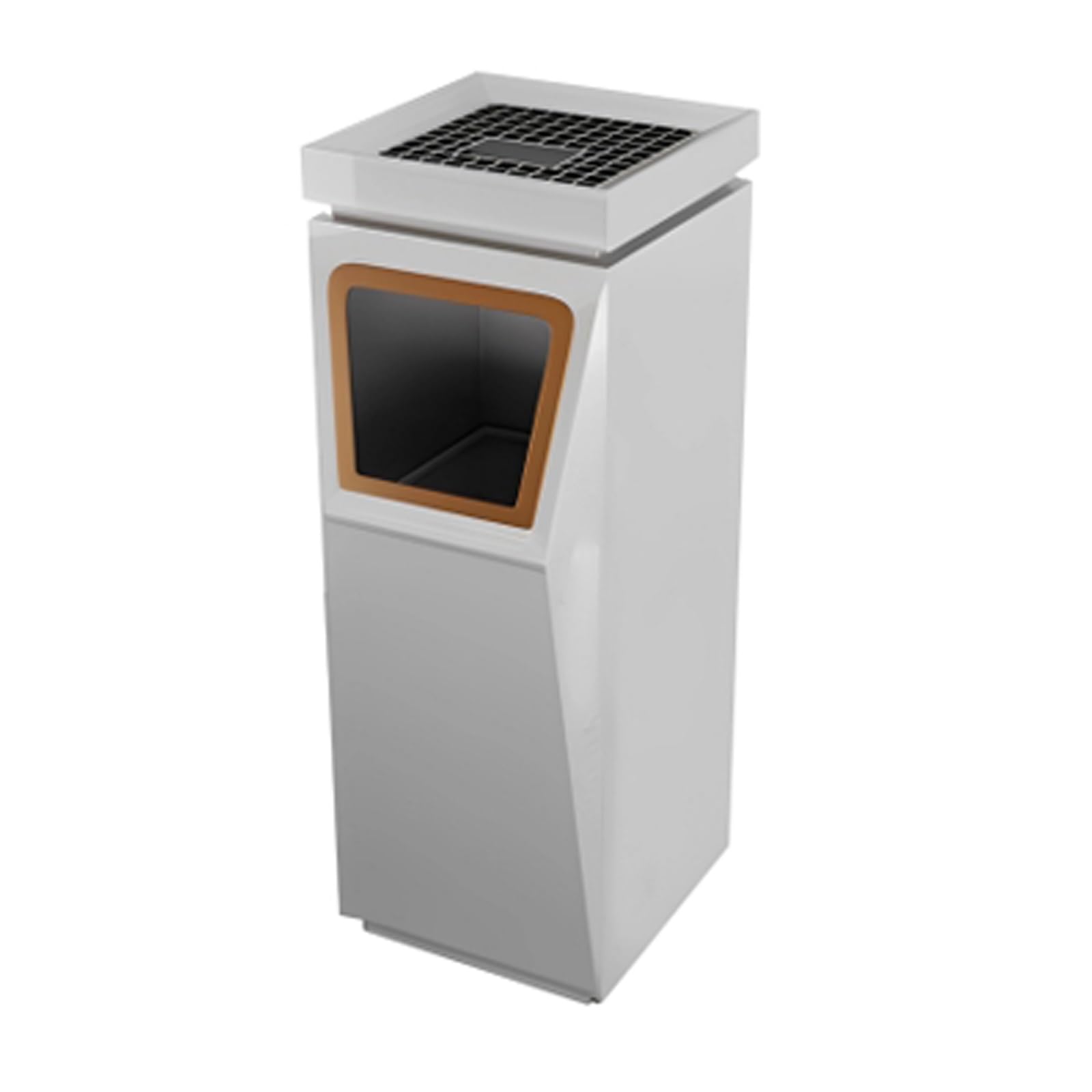 Poubelle en acier inoxydable avec cendrier intégré pour déchets