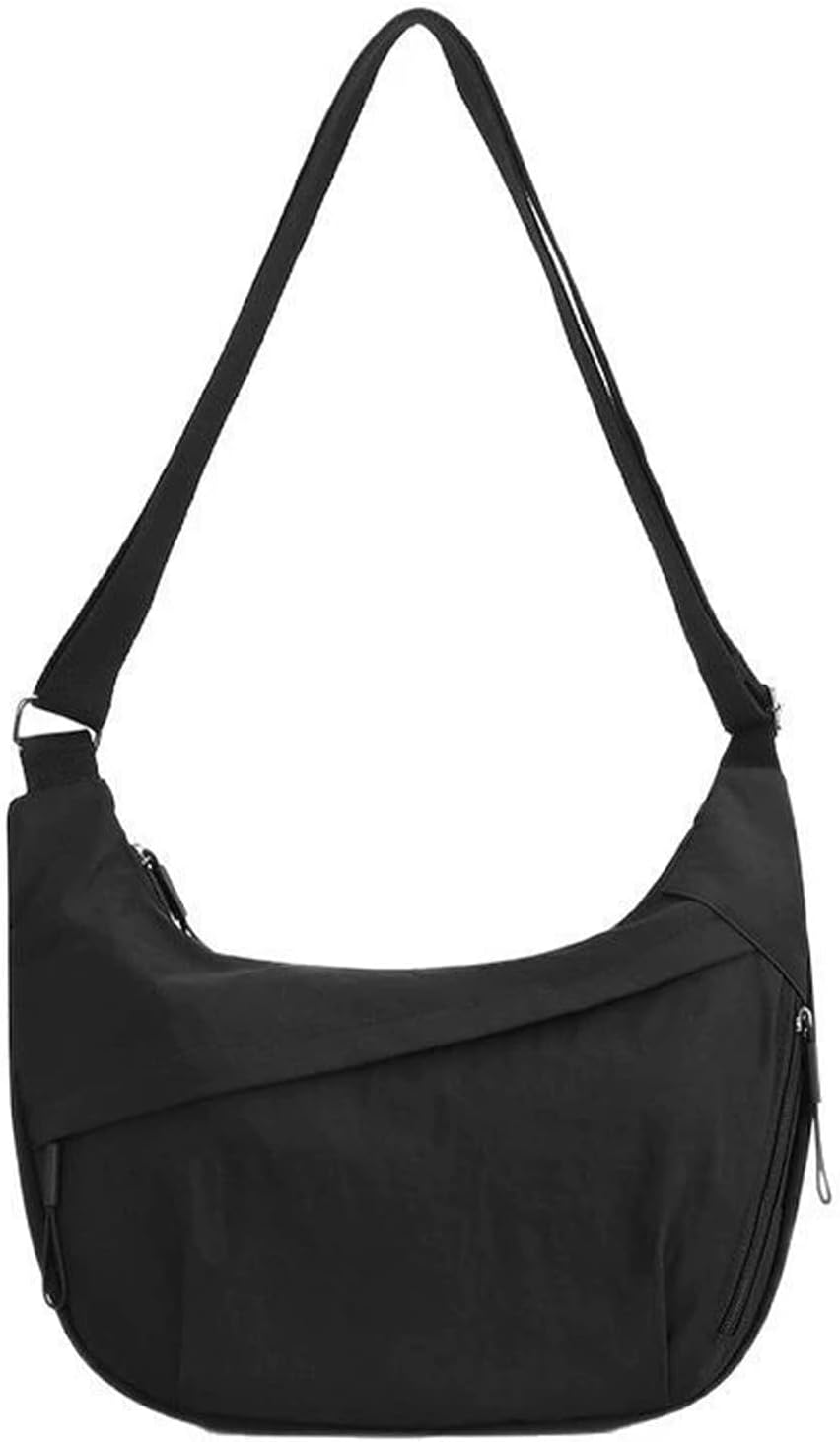 Nylon Crescent Crossbody Bag for Women Lightweight Sling Casual Dumpling Shoulder Half Moon Tote Handbag Purse