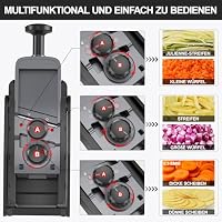 SupMaKin Gemüseschneider mit Auffangbecken Gemüsehobel Einstellbare 8 in 1 – Ansicht 4