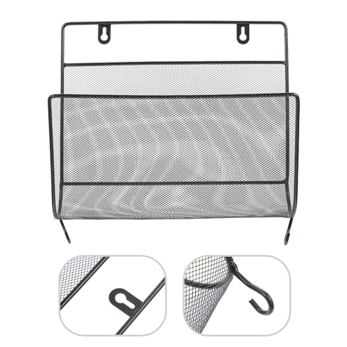 Support mural compact en fer noir pour livres et documents OSALADI