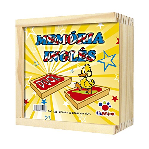 Ciabrink Memória Inglês 40 Peças Em Madeira A Partir De 4 Anos Embalagem Caixa De Madeira