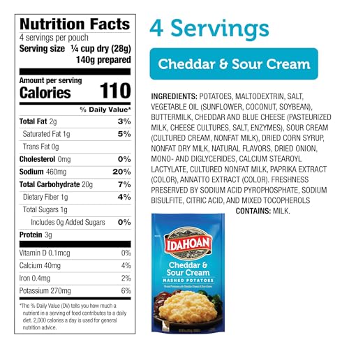 Image of IDAHOAN REGULAR MASHED INSTANT POTATO MIX FLAKES 4 OZ