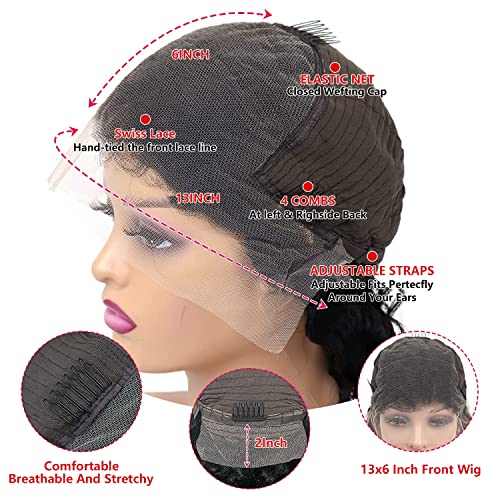 Jenniferita 13X6 Deep Wave Lace Front Wigs Human Hair 24Inch Deep Wave Frontal Wigs For Women With Baby Hair Hd Transparent Curly Lace Front Wig Human Hair 150% Density Brazilian Virgin Glueless Wigs Human Hair Natural Hairline #TOP4