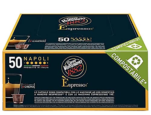 Caffe Vergnano Napoli Nespresso Capsules - 50 Count (Pack of 4)