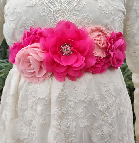 Flower Maternity Sashes for Baby Shower Pregnancy Sash Belt Baby Shower Sash Belt for Women4