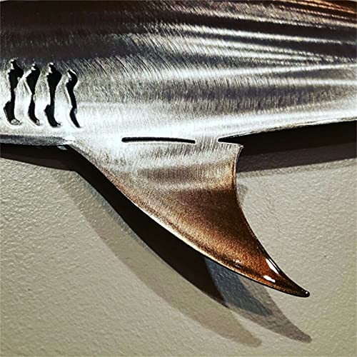 Comior Shark Metal Wall Art Decor,Shark Metal Art Wall Hanging Ornament Art Wall Decoration Ocean World Color Shark Metal Wall Sculptures For Patio Office Living Room Bedroom Home Hall Decoration #TOP3