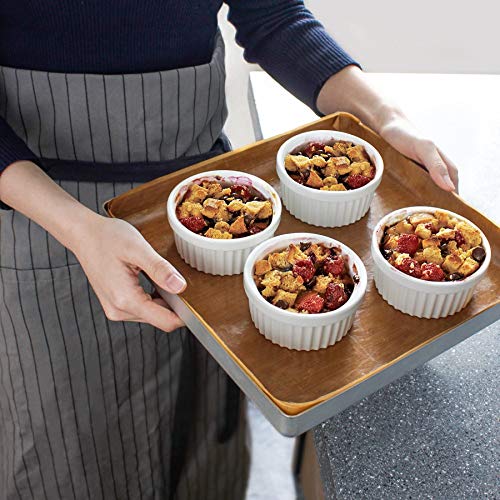 Sweese 502.001 Porcelain Souffle Dishes, Ramekins - 4 Ounce for Souffle, Creme Brulee and Dipping Sauces - Set of 6, White - Thumbnail 4