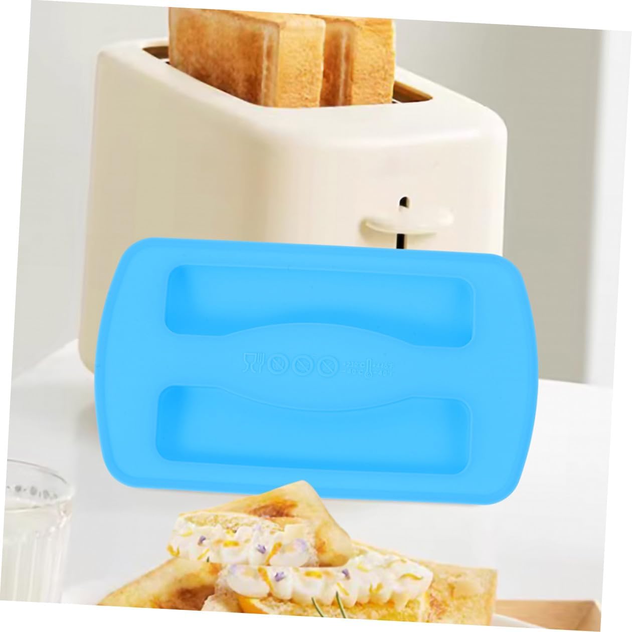 2pcs Silicone Toaster Lid Bread Maker Cover for Household Kitchen Appliance Dustproof Protective Cover Suitable for 2-slice Toaster Breakfast Maker