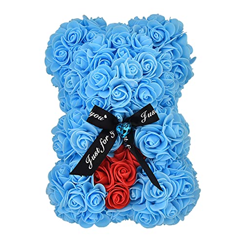 Rose Teddy Bear Flower Rose Flower with Box for Valentines Anniversary Bridal Showers Mothers Artificial Roses Birthday Gift Hand Made Teddy Bear