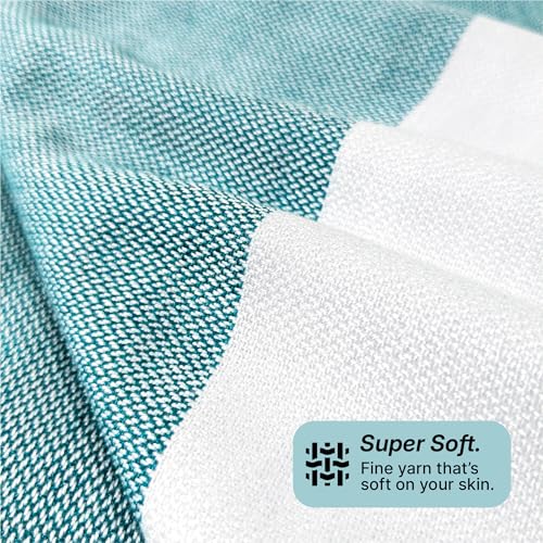 Image of IndiHaus 100% Pure Bamboo XXL Bath Towel - 3X More Absorbant | Extra Large Size | Ultra Soft & Quick Dry | Anti-Bacterial & Skin Friendly | Towel for Bath, Gym & Beach, 160 x 80 cm, (Ocean Teal)