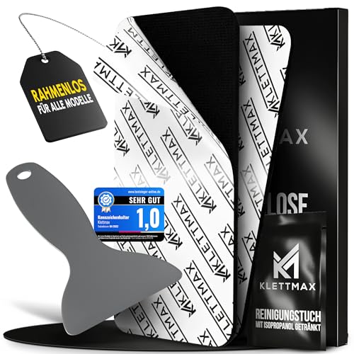 KLETTMAX Number Plate Holder Set for 2 Number Plates – for Each Number Plate and Car – Frameless Number Plate Holder ( Universal Stripes)