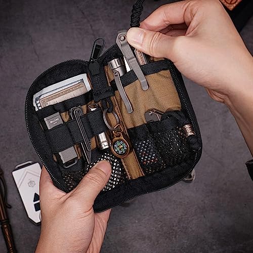 VIPERADE VE10 Small EDC Pocket Pouch,EDC Pocket Organizer Pouch for Men,Small Tool Pouch with 7 Pockets,Small EDC Pouch Tool Organizer Utility Pouch for Multitools,Compact Nylon Organizer Pouch
