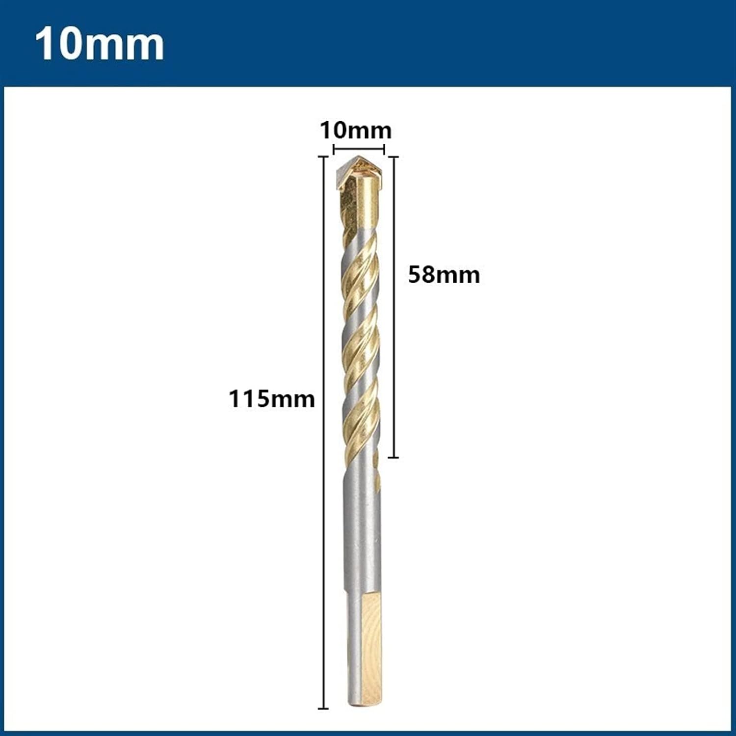 Triangle Drill Bit 3-12mm Glass Drill Bit for Tile Concrete Glass Wood Multi-Material Drilling Hole Opener Drilling Tool 1Pcs (Color : 1pc 10mm)