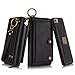 Petocase Compatible iPhone 8 Plus/iPhone 7 Plus Wallet Case, Multi-Function Zipper Purse Detachable Magnetic Back Cover Wristlets 13 Card Slots & 4 Cash Pocket for Apple iPhone 8 Plus/7 Plus, Black
