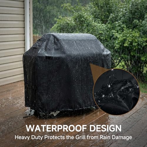 BEOTBRMI 52 Inch Grill Cover for Outdoor Grill, 600D Heavy Duty Waterproof BBQ Grill Cover with Adjustable Straps, Oxford Fabric, Weatherproof for Weber Spirit 200 & 300 Series by BEOTBRMI - Image 4