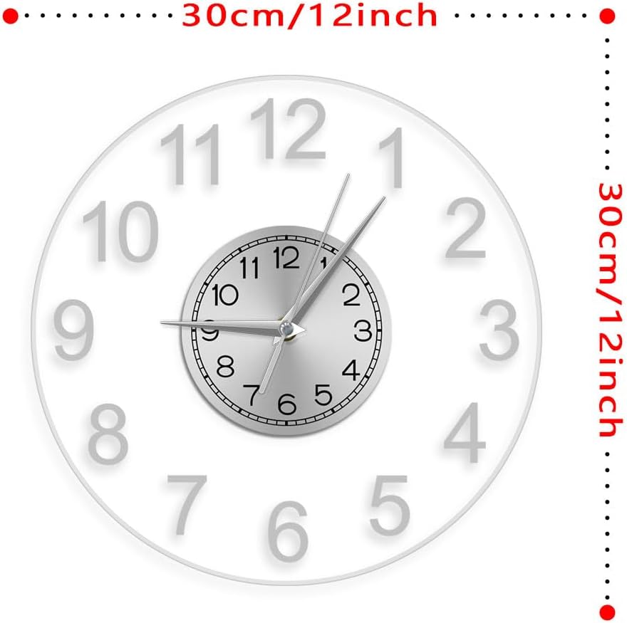 The Geeky Days Arabia Numbers Modern Simple LED Lighting Acrylic Wall Time Clock with Color Changing Transparent Luminous Clock Watch Home Living Room Wall Hanging Decor