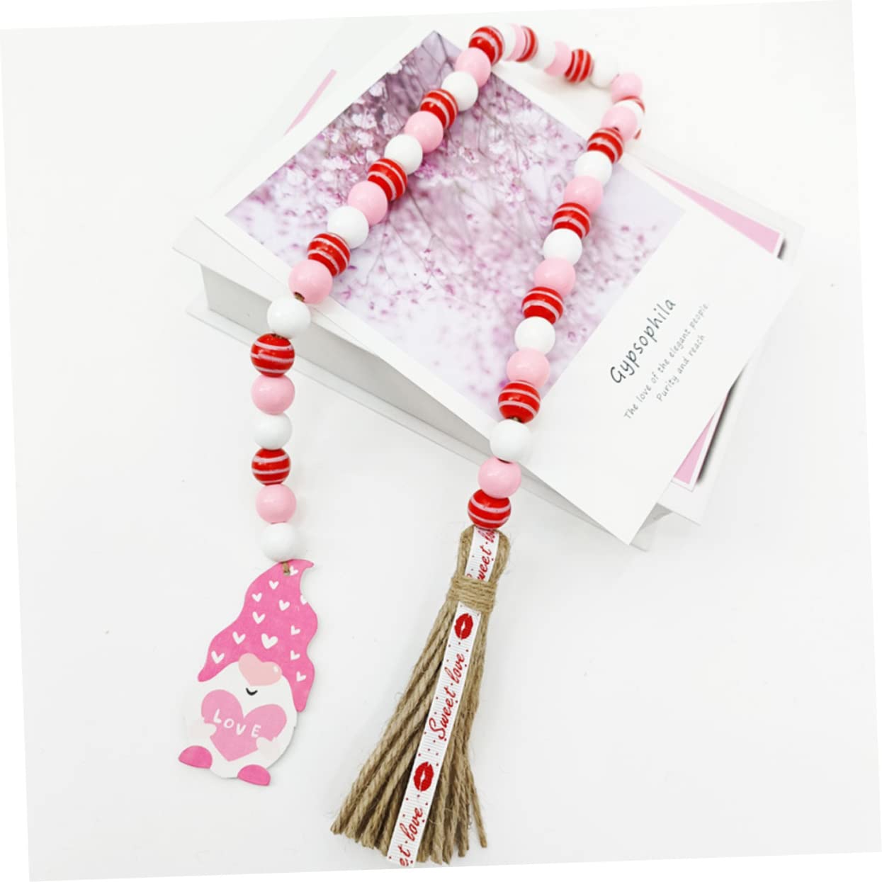 IMIKEYA 5stücke Tassel Bead String Mit Holzperlen Für Valentinstag Romantische Dekoration Für Zuhause Garten Und Rustikaler Für Vielseitig Einsetzbar