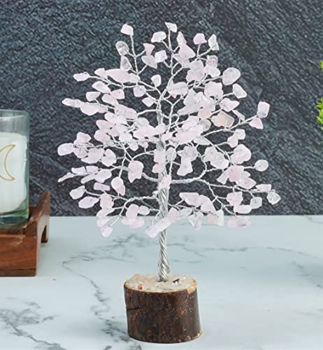 Rose Quartz Crystal Tree Of Life - Handmade Gemstone Tree, Chakra Tree Of Life, Feng Shui Decor, Money Tree, Spiritual Gift, Pink Healing Crystal Tree, Artificial Tree, Bonsai Tree, Crystal Decoration #TOP4