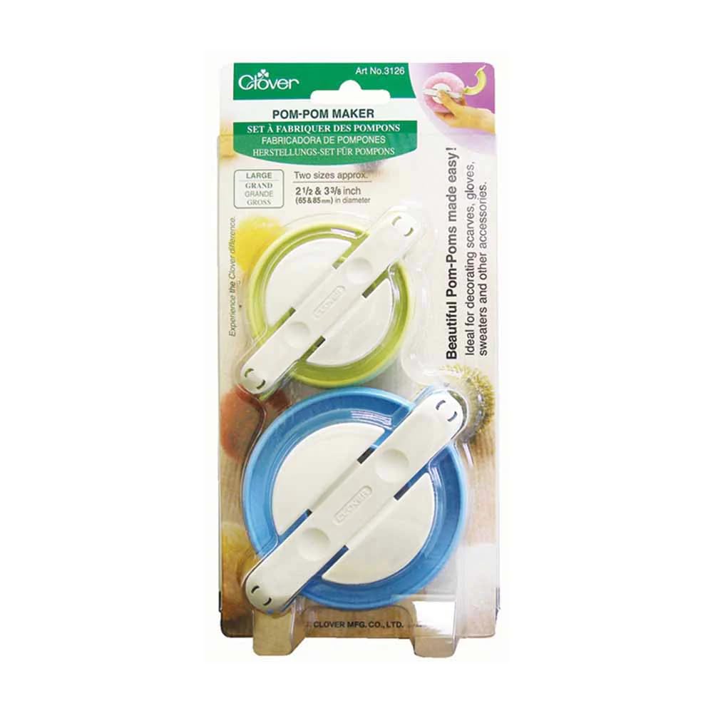 Clover Pom-Pom Makers Large - 2.5" & 3.375" 2/Pkg