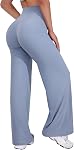 VOYJOY Straight Leggings Bottoms Wide Leg Pants for Women 29"/ 31.5"/33" High Waist Stretch Casual Sweatpants