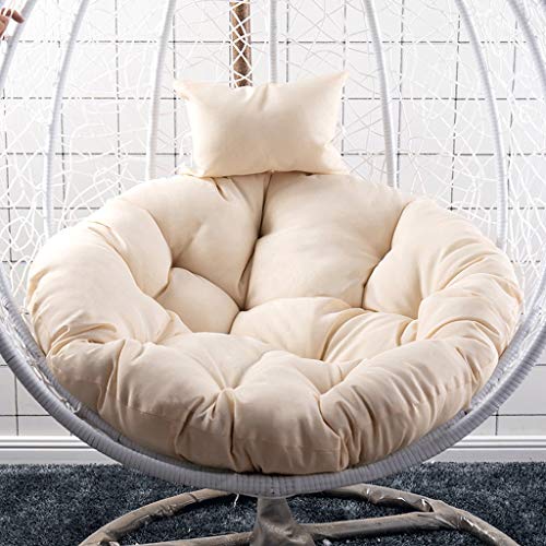 dixiao Coussin Panier, Coussin Suspendu imperméable Œuf Amovible Souple Suspendu Balançoire Polyester Mat Coussin for Solide Couleur intérieur/extérieur -105X30cm (41X11inch) (Couleur : Beige) Cover