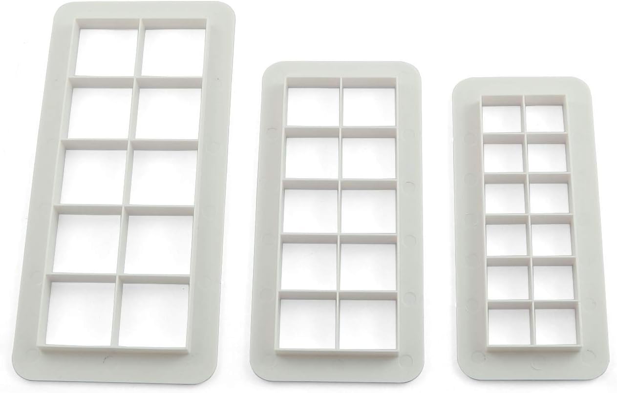 ZYAMY Square Biscuit Cutters Set, 3 Size (14.5cm x 1 + 15.5cm x 1 + 19.0cm x 1), Cookie Cutter Cake Fondant Cutter