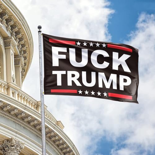 Fuck Trump Flag 3x5 Outdoor Anti Trump Flag 150D Premium Polyester Fuck Trump Banner with Brass Grommets for Outdoor Indoor Room Wall