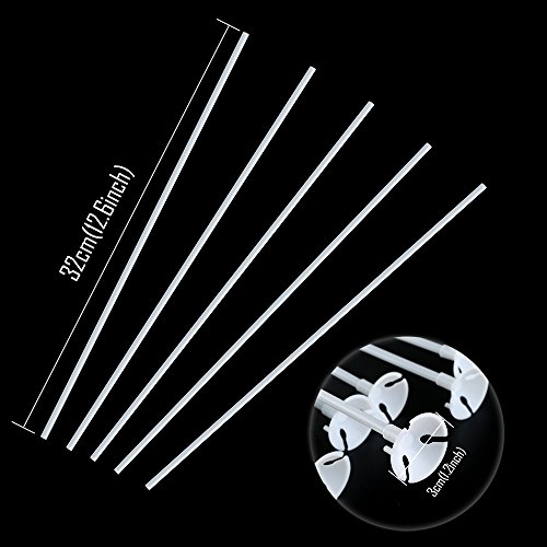 Pllieay PL-V006 50 Pieces Plastic White Balloon Sticks With Cups For Party thumb #2