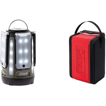 Amazon Co Jp Amazon Co Jp限定 コールマン Coleman ランタン クアッドマルチパネルランタン Led 乾電池式 約800ルーメン オリーブ ランタンケース L レッド セット買い スポーツ アウトドア