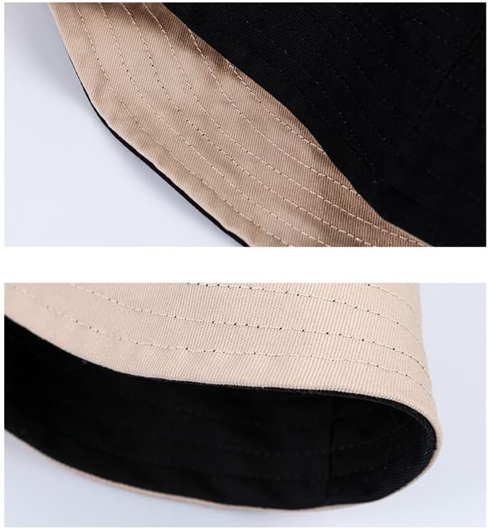 Sided Bucket Hat for Men Outdoor Fashion Cotton Solid Color Panama Sun Protection Male Street Caps