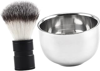 FOMIYES 2pcs Beard Brush Metal Bowl Shave Cream for Men Man Suit Men's Soap Shaving Brush and Bowl Shave Soap Cup Set Beard Shaving Tool Razor Cosmetic 304# Steel Mens Shaving Soap