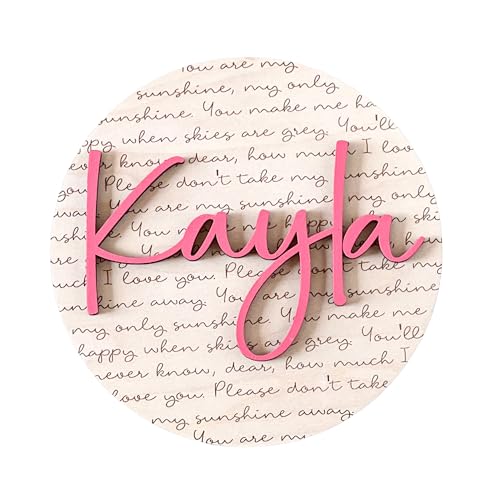 Personalized Baby Shower Gift, Custom Engraved Birch Wood Sign, Round Nursery Decor with Child's Name, You Are My Sunshine Lyrics