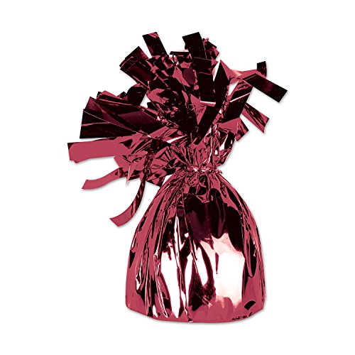 Metallic Wrapped Balloon Weight (maroon) Party Accessory  (1 count)