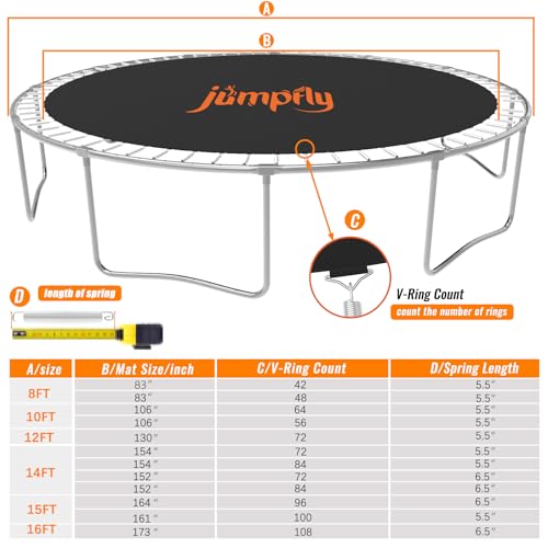 image for Jumpfly Replacement Trampoline Mat, Using 6.5