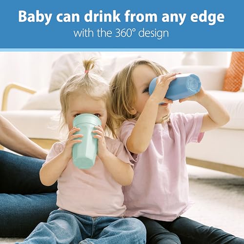 Dr. Brown's Milestones Cheers360 Spoutless Cup, Aqua & Blue, 2-Pack - image 2