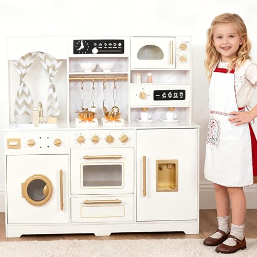 Wooden Play Kitchen Set with Water Dispenser