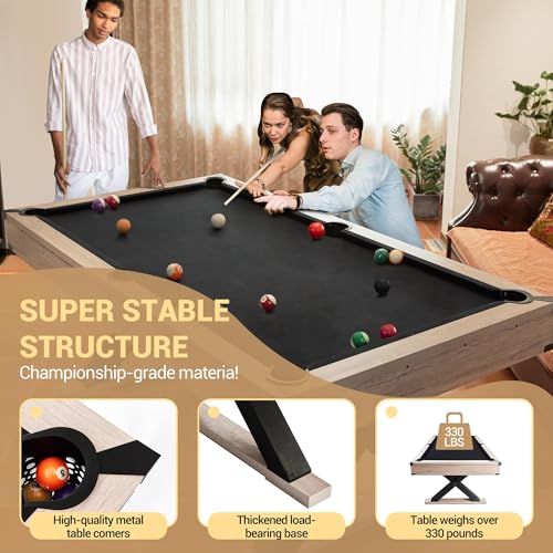 image for GarveeLife 7 FT Pool Table, Billiard Table with 2 Cue Sticks, Billiard