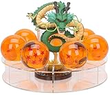 UMIKAkitchen Resin Shenron Figure Shenlong Statue Set + 7.6cm Crystal Balls + Shelf with Gift Box fo