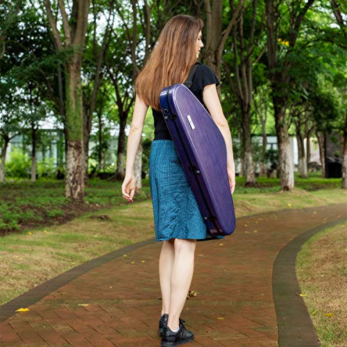 Aileen Csv-F18 Violin Hard Case 4/4 Full Size Luxury With Hygrometer Suspension, Purple #TOP3