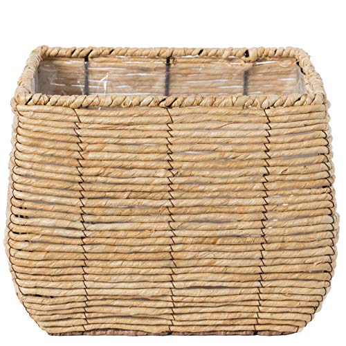Vintiquewise Woven Square Flower Pot Planter with Leak-Proof Plastic Lining - Large by Vintiquewise - Image 4