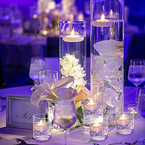 CUIFULI 12 Pack Waterproof Flameless Floating Tealights, Warm White Battery Flickering LED Tea Lights Easter Candles - Wedding, Party, Centerpiece, Pool & SPA