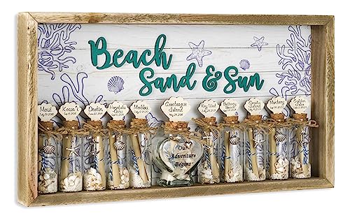 SAILINGSTORY Honeymoon Sand Jar Keepsake Shadow Box Beach Memory Coastal Decor Wedding Gift Adventure Archive Box Seashell Holder