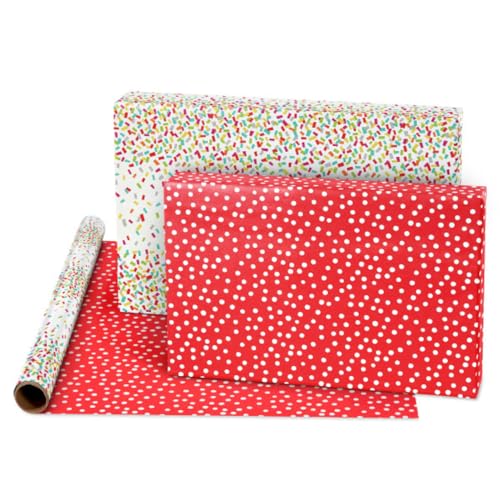 Papier cadeau réversible de qualité supérieure American Greetings, 4 rouleaux robustes 10 m²