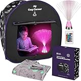 Special Supplies Blackout Sensory Tent for Kids, Pop Up Calming Play Room with Fiber Optic Lamp and Glow-in-The-Dark Fuzzy Blanket