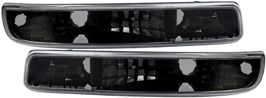 Black Bumper Lights Parking Signal Lamps Heavy Duty ABS Plastic Housing Left Right Front for GMC Lighting Technology GM2520174 15199561