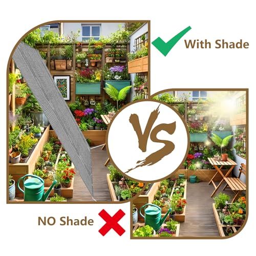 Voile d'ombrage vent et eau perméable 3.8m pour éviter la chaleur sur terrasse - 5