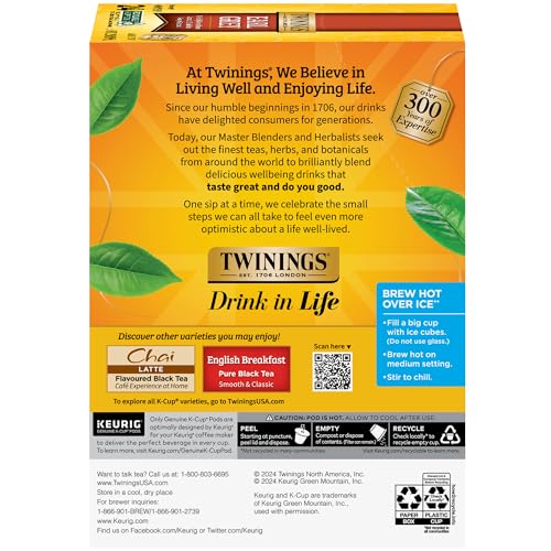 Twinings Earl Grey Black Tea K-Cup Pods (2-Pack, 48 Count)