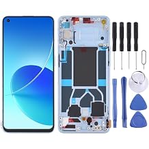 Cell Phone LCD Screen for OPPO RENO6 Original LCD Screen 5G PEQM00 CPH22251 Frame with Digitizer Full Assembly Replacement Parts for Phone